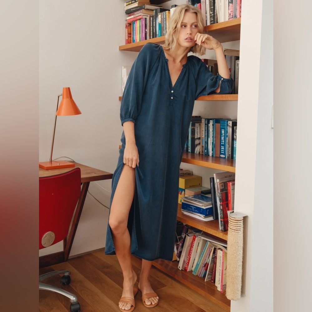 Cali | Dark Blue Fez Soft Maxi Dress L